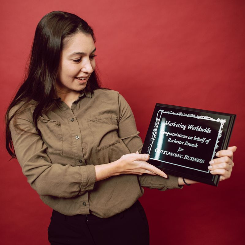 Employee of the year engraved award plaque